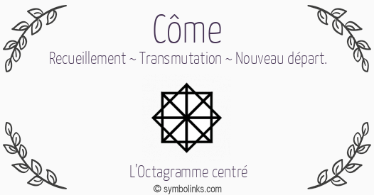 Symbole géonumérologique du prénom Côme