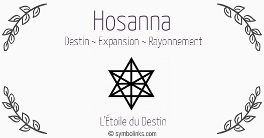 Symbole géonumérologique du prénom Hosanna