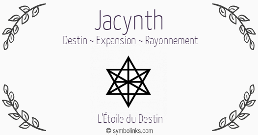Symbole géonumérologique du prénom Jacynth