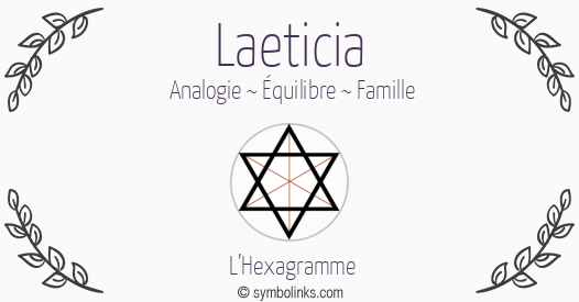 Symbole géonumérologique du prénom Laeticia