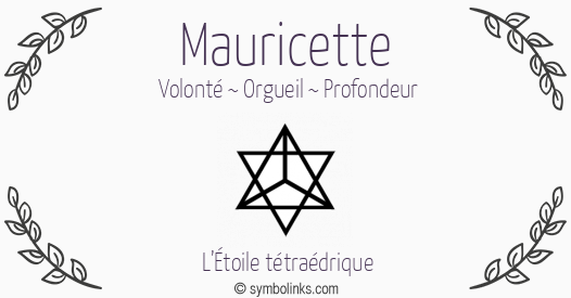 Symbole géonumérologique du prénom Mauricette