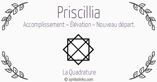 Symbole géonumérologique du prénom Priscillia