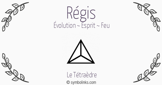 Symbole géonumérologique du prénom Régis