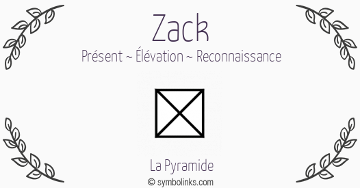 Symbole géonumérologique du prénom Zack