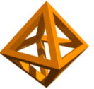 Octaèdre régulier en rotation : 8 faces triangulaires