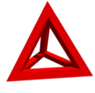 Tétraèdre régulier en rotation : 4 faces triangulaires