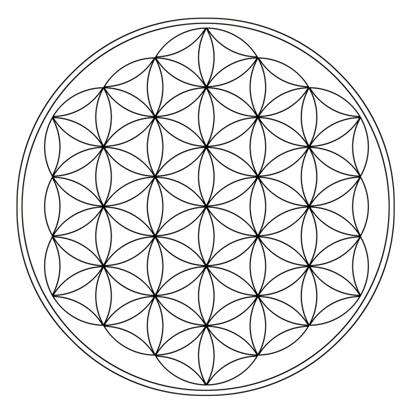 Fleur de Vie à 37 cercles : figure complète