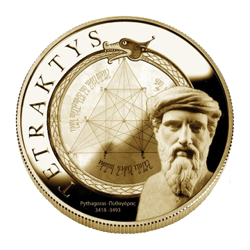 Sceau de la Tétractys de Pythagore — disposition triangulaire des 10 points en 4 rangées
