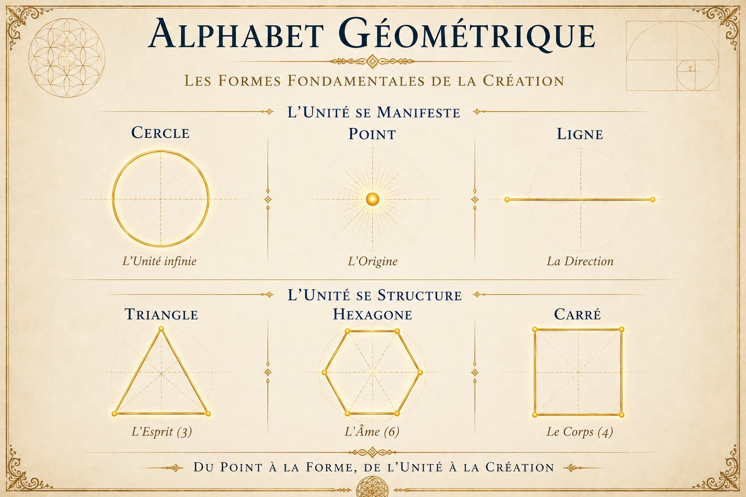 Les six figures de l'alphabet géométrique