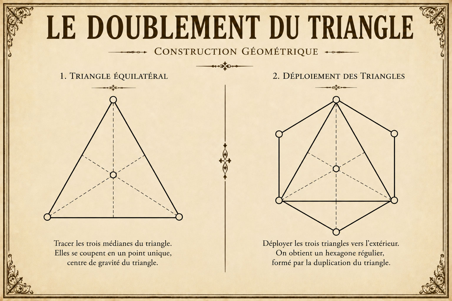 Le doublement du triangle — naissance de l'hexagone