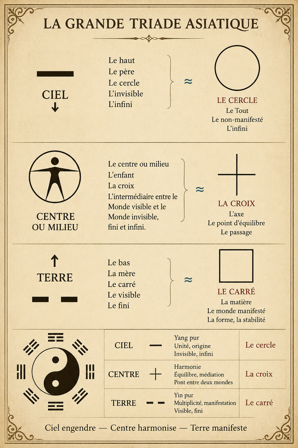 La Grande Triade asiatique — Ciel, Centre, Terre