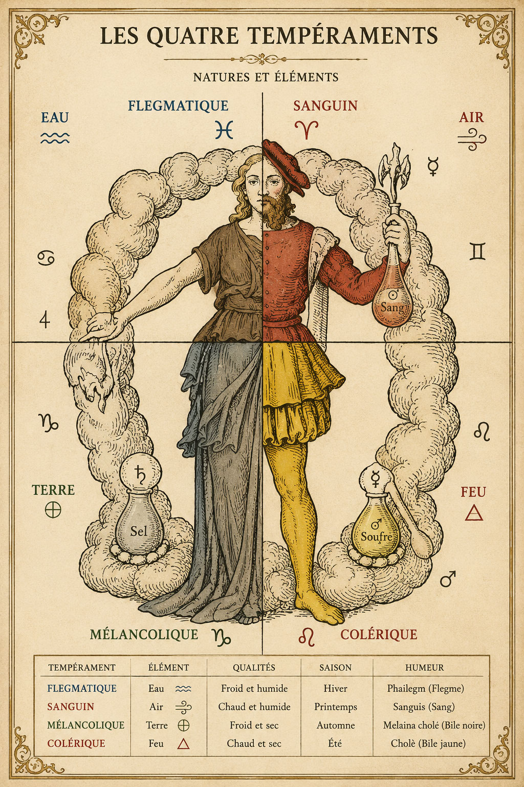 les 4 temperaments et les 4 éléments
