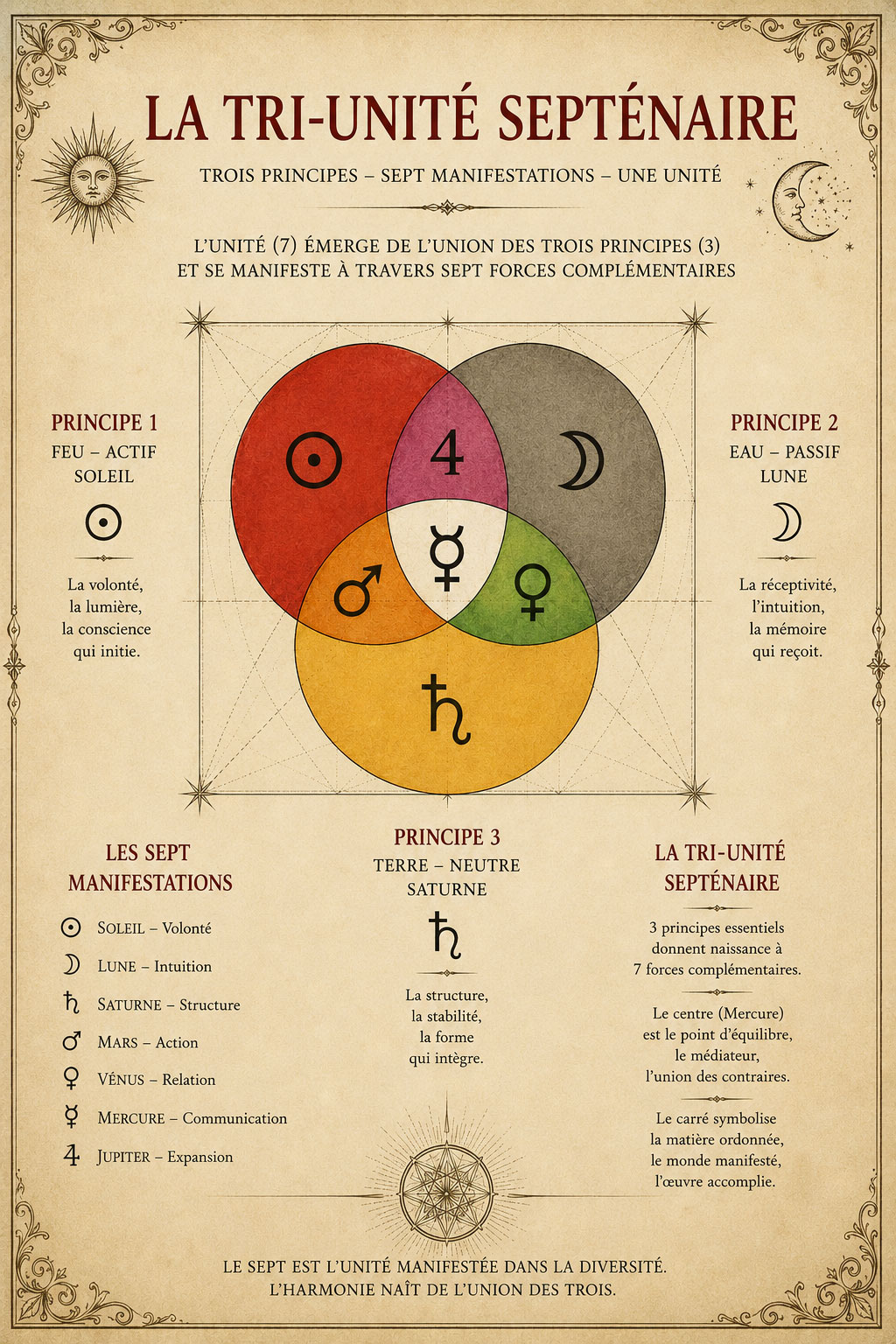 La tri-unité septénaire — la Triquetra dénombre l'ensemble triangle